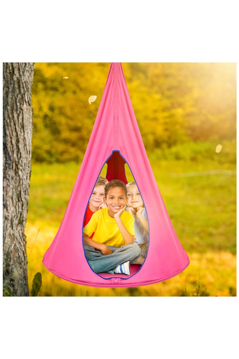 Kids Hanging Nest Swing, Alternate, color, PINK