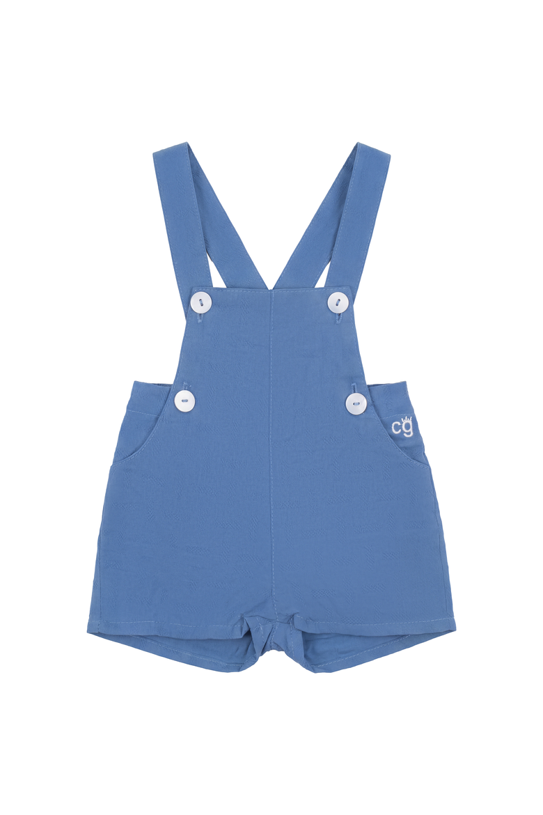 Contrast Trim Cotton Sleeveless Overall, Main, color, River