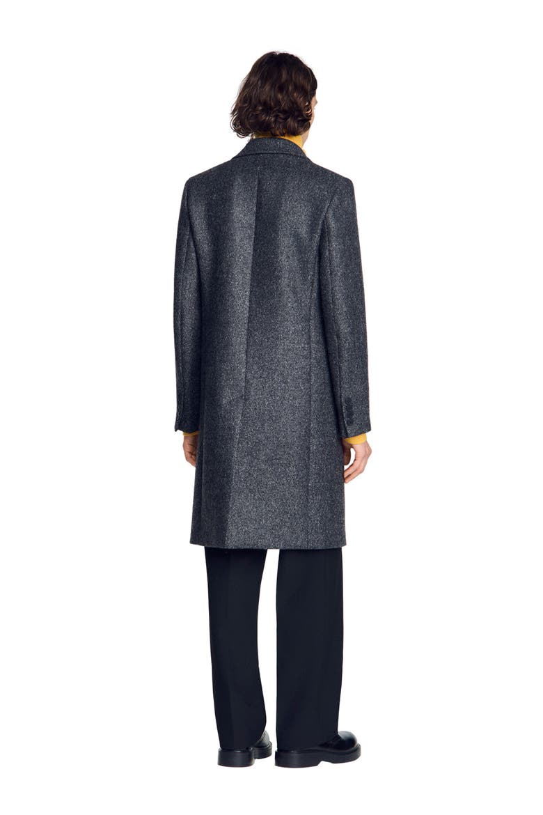 Double-breasted virgin wool coat, Alternate, color, Mocked grey