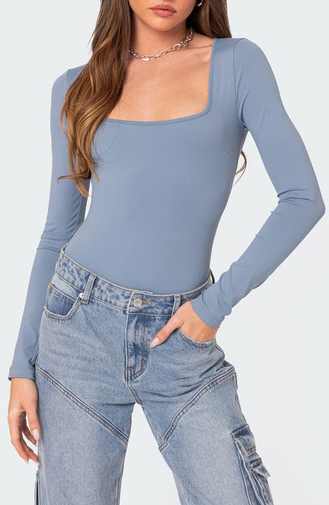 Joanna Square Neck Long Sleeve Bodysuit