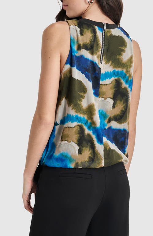 Dkny Bubble Hem Sleeveless Chiffon Top In Multi