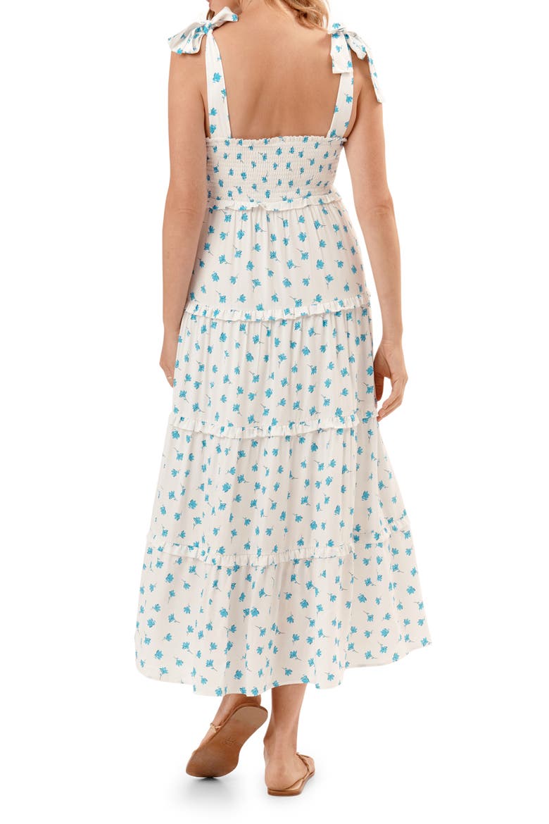 Mara Maternity & Nursing Tiered Maxi Dress, Alternate, color, BLUE FLORAL