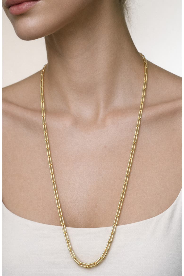 Paperclip Necklace, Alternate, color, GOLD