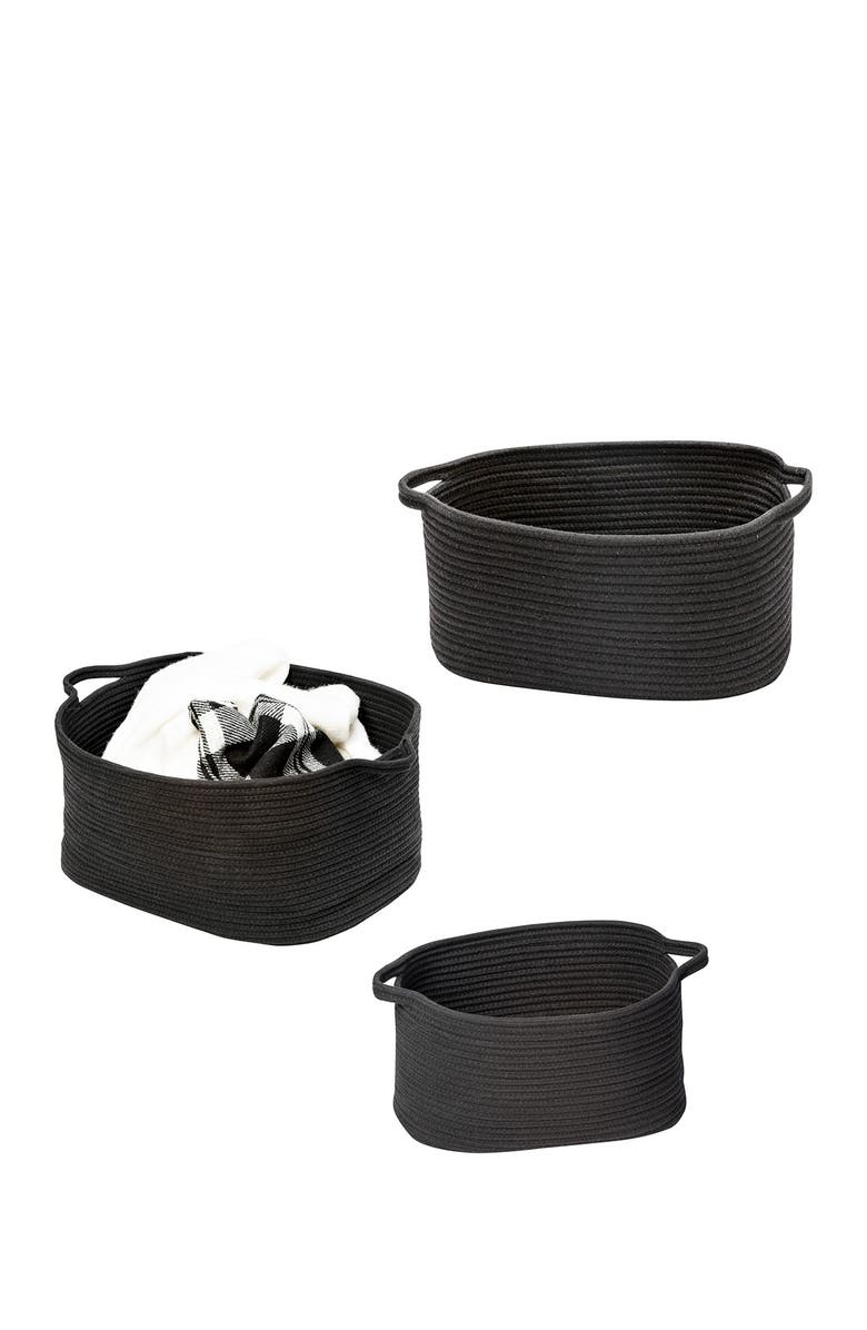 HONEY-CAN-DO Cotton Coil 3-Piece Basket Set, Main, color, 