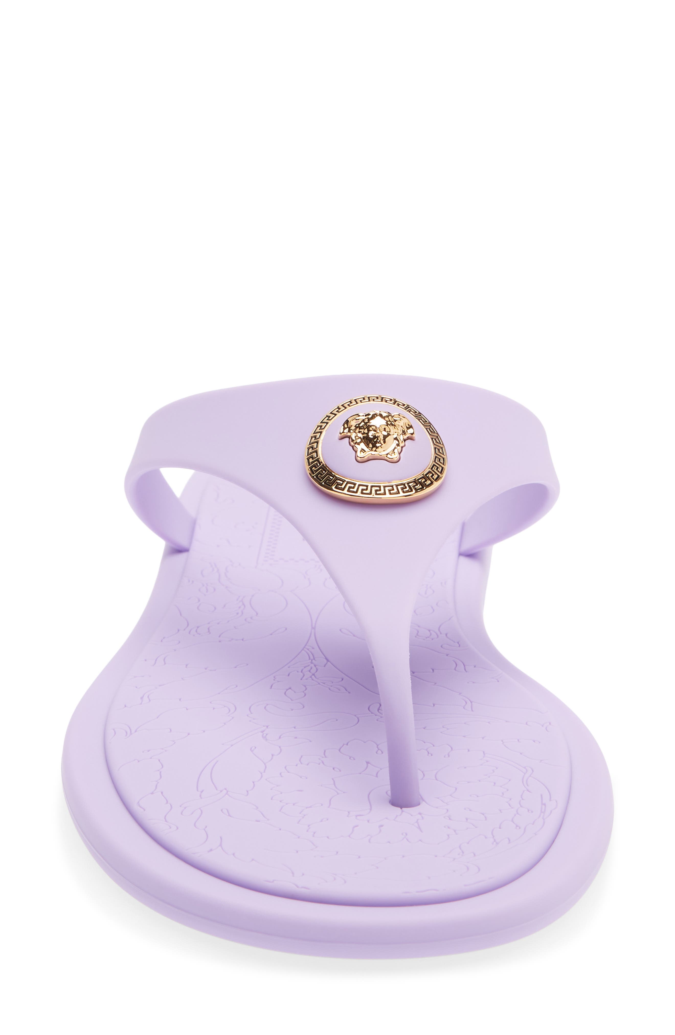 Medusa Flip Flop, Alternate, color, DUSTY LAVENDER-VERSACE GOLD