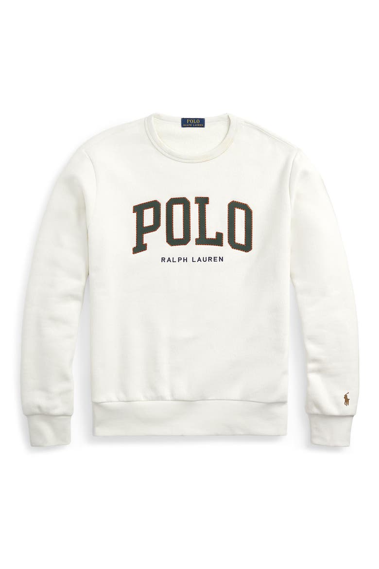 Logo Appliqué Fleece Crewneck Sweatshirt, Alternate, color, NEVIS