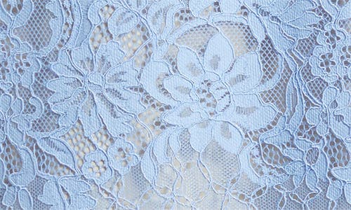 Vince Camuto Floral Lace Long Sleeve Shift Dress In Periwinkle