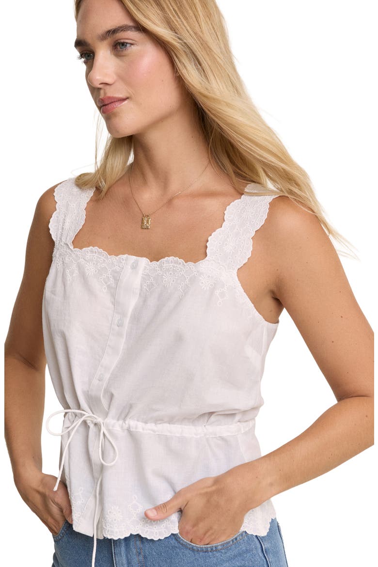 Elena Cotton Eyelet Top, Alternate, color, WHITE
