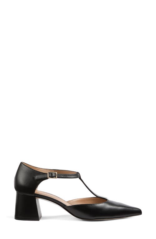 Lk Bennett Mikayla T-strap Pointed Toe Pump In Black