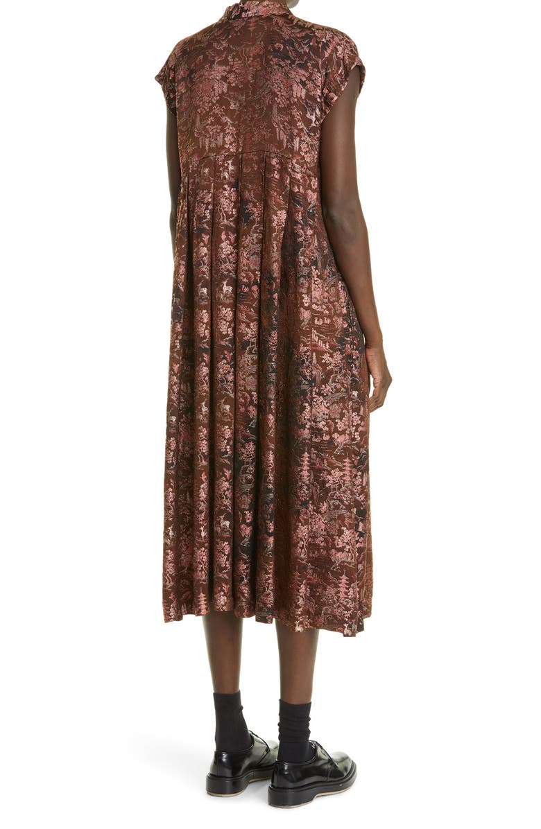Comme des Garçons Metallic Brocade Midi Dress, Alternate, color, 