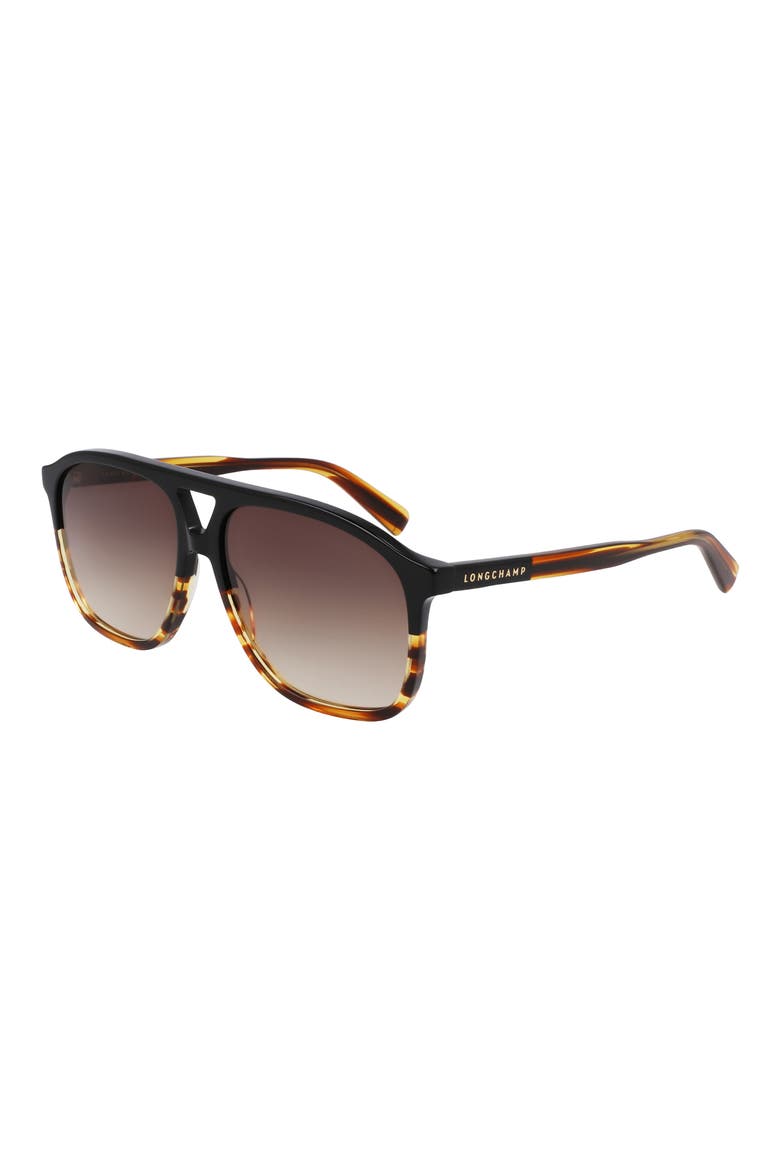 Longchamp Heritage 58mm Gradient Aviator Sunglasses (Women  display picture 1
