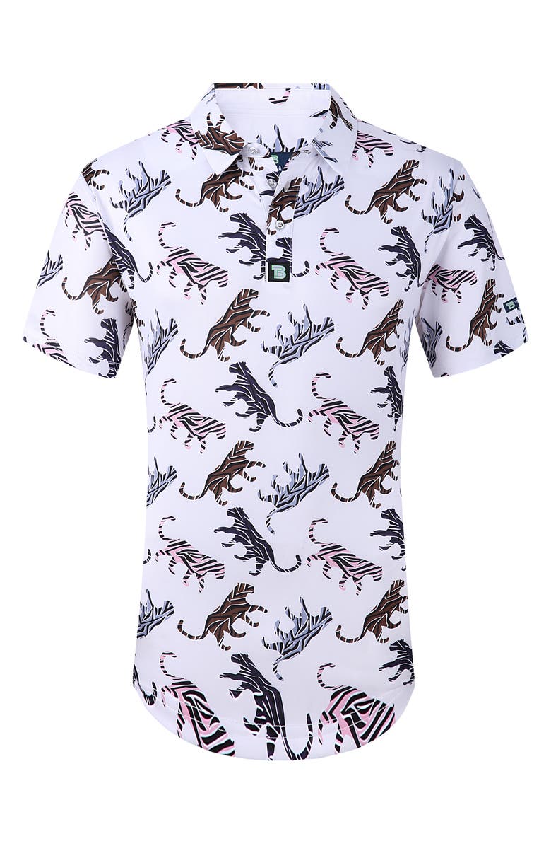 TOM BAINE Patterned Slim Fit Performance Golf Polo, Alternate, color,