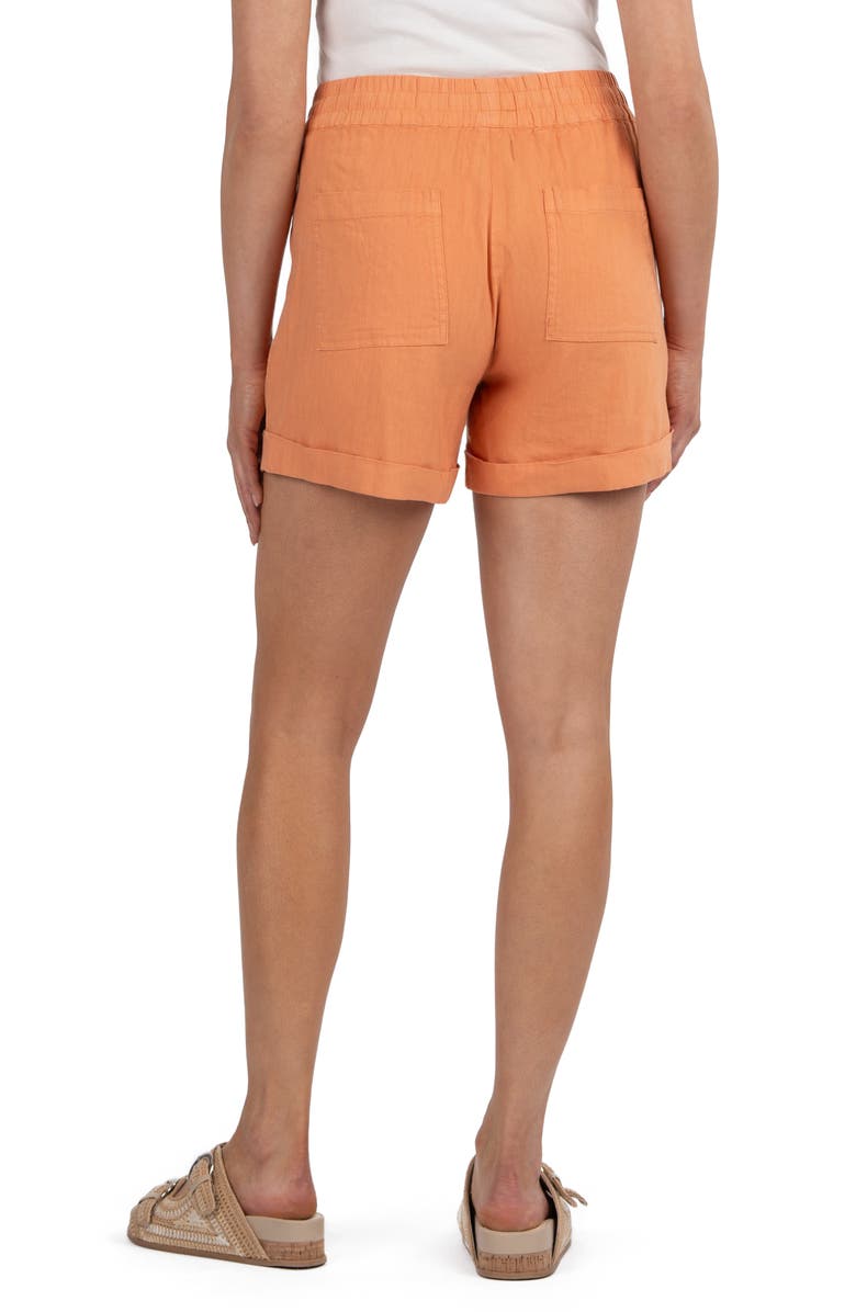 KUT from the Kloth Lelani Linen Blend Drawstring Shorts, Alternate, color, Sunkist