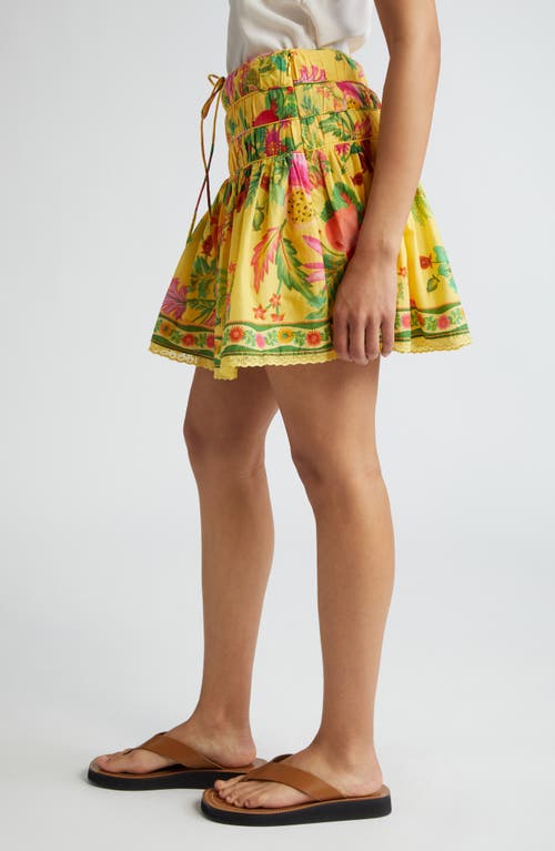 Farm Rio Delicate Fruit Garden A-line Skirt In Yellow