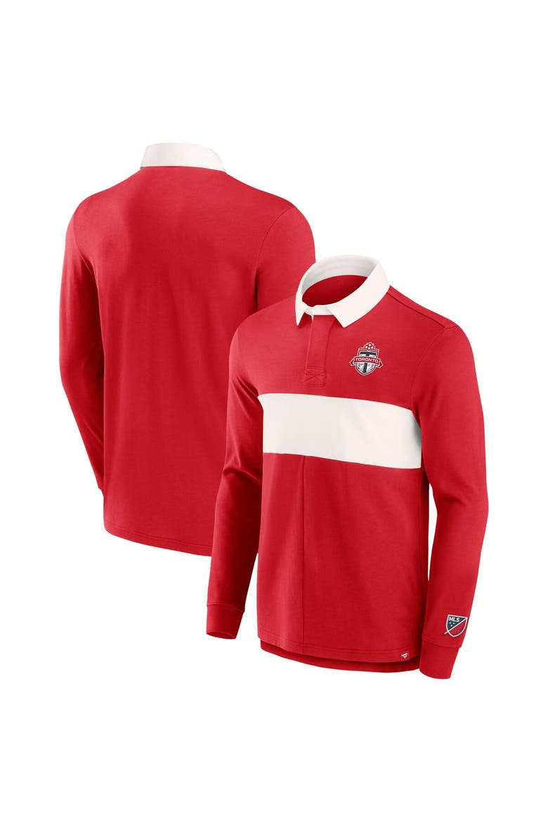 Men's Fanatics Branded Red Toronto FC Forever Casuals Long Sleeve Striker Polo, Main, color, Red