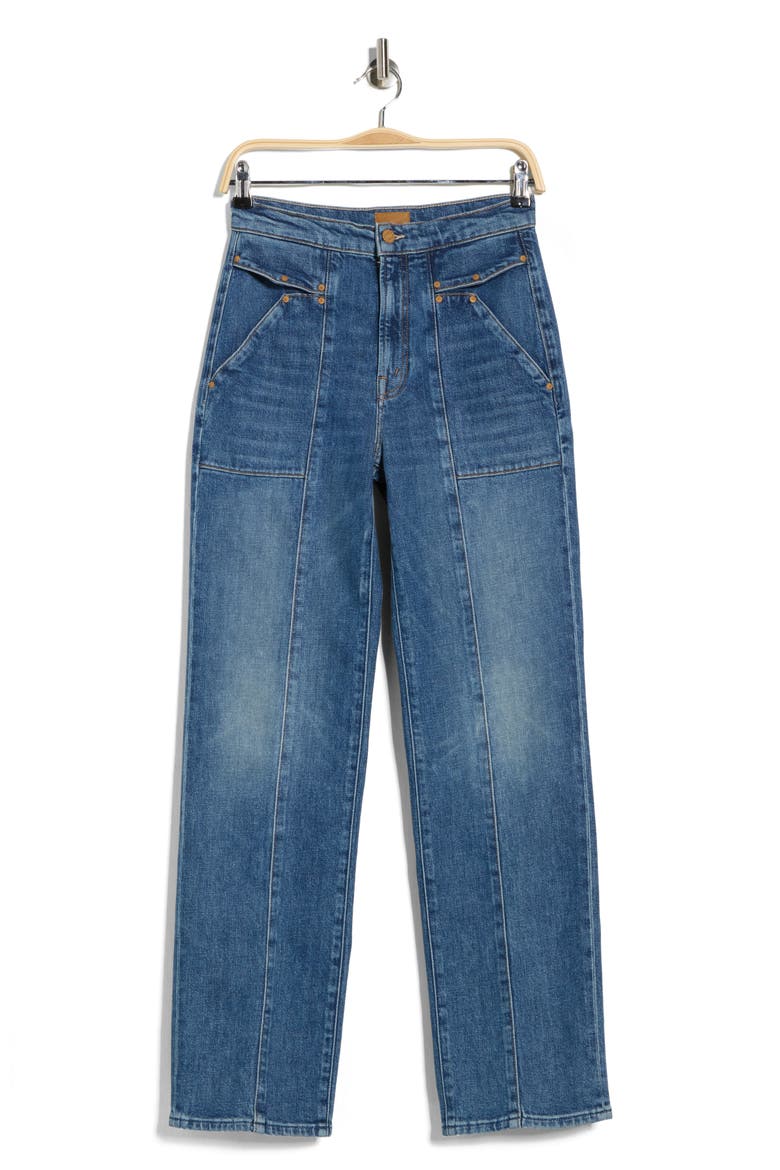 The Riveting Rambler Zip Sneak High Waist Straight Leg Jeans, Alternate, color, BENDING THE RULES