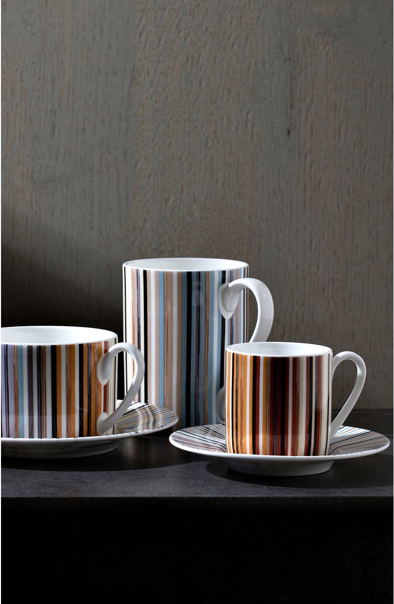 Missoni Home Tableware Coffee Cup & Saucer STRIPES Set of 2 in Luxury Box Jenkins 148 diam. 2.3", H 2.5", Cap. 4 oz, Saucer diam. 4.75", Alternate, color, 