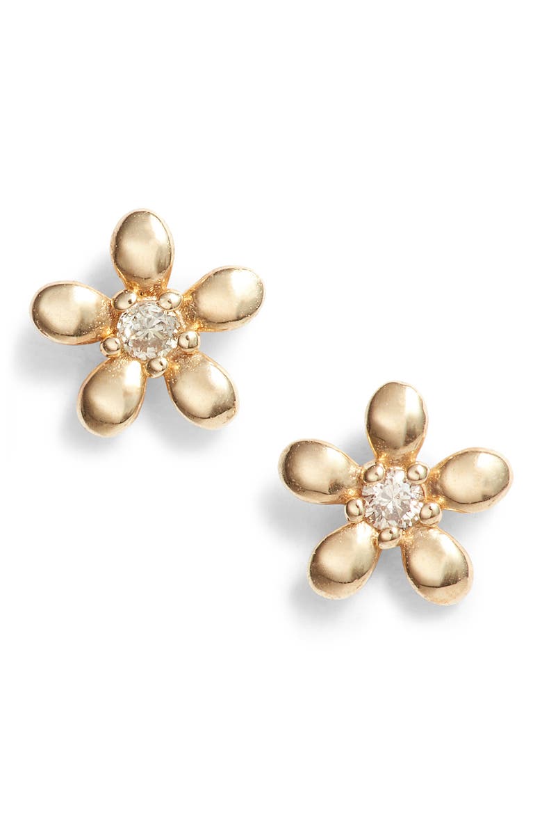 Moscow Diamond Stud Earrings, Main, color, GOLD