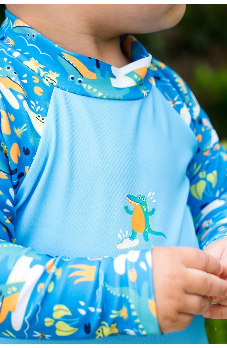 Splash About Kids Long Sleeve Rash Guard, Alternate, color, Crocodile Swamp