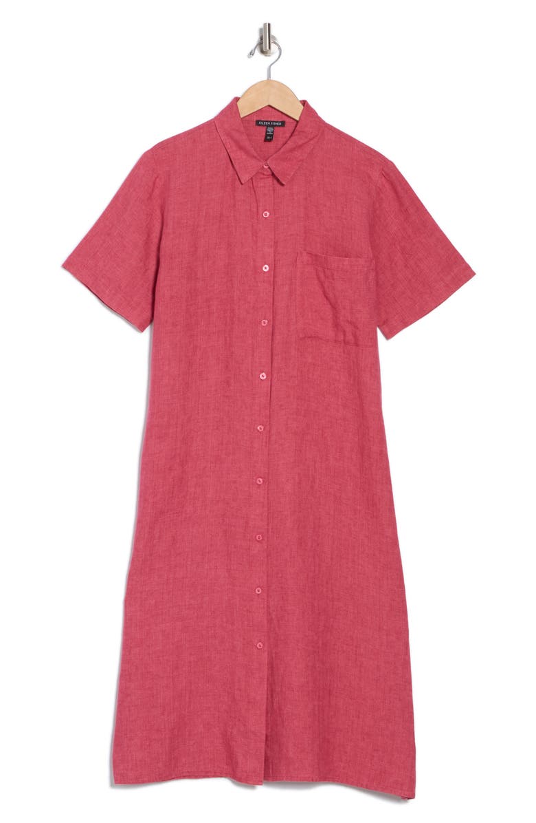 Eileen Fisher Organic Linen Button-Up Dress, Alternate, color,
