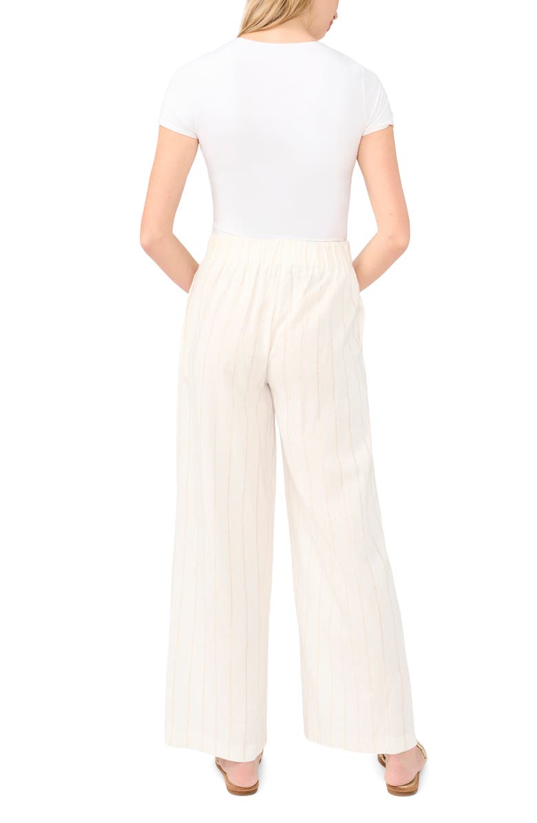 Vince Camuto Pleated Wide Leg Pants, Alternate, color, New Ivory