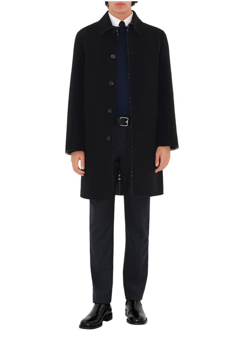 Mid-length Wool Car Coat, Main, color, Black/snug