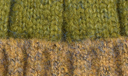 Tasha Faux Fur Pompom Cuffed Beanie In Green