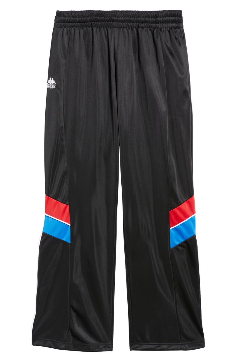 KAPPA 222 Banda Oreste Tricot Track Pants, Alternate, color, Black - Red Racing - Blue Sea