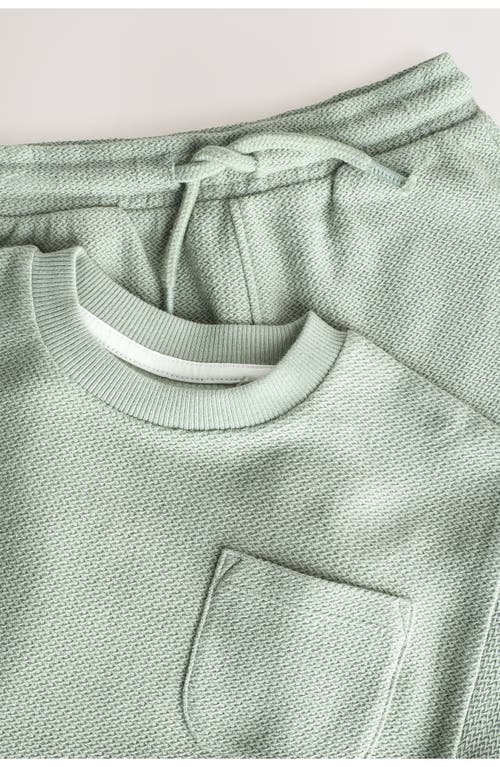 Next Kids' Textured Cotton Knit Pocket T-shirt & Shorts Set