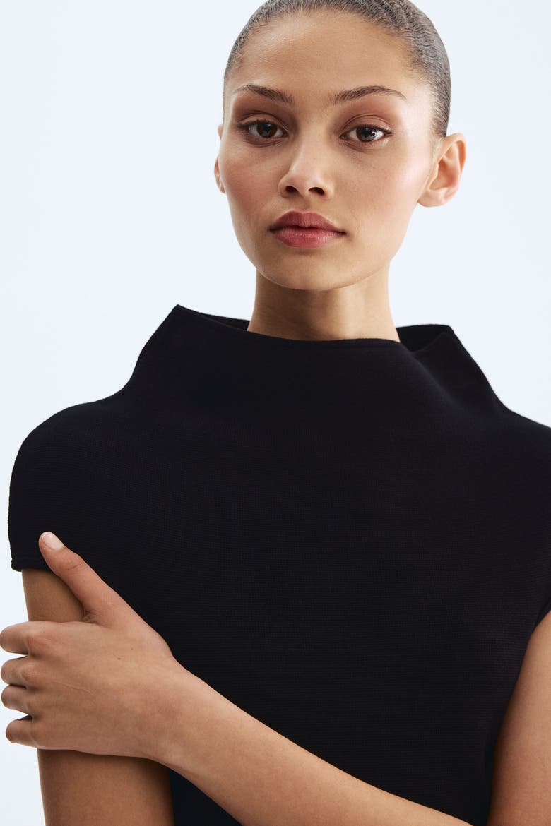 Turtleneck Top, Alternate, color, Black