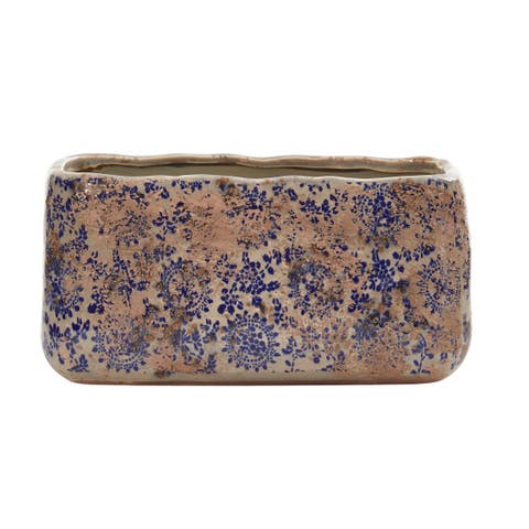 10-in Tuscan Ceramic Rectangle Planter
