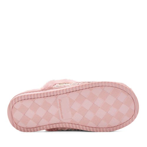 Dearfoams Paris Chenille Shaped Tab Scuff Slipper In Pink