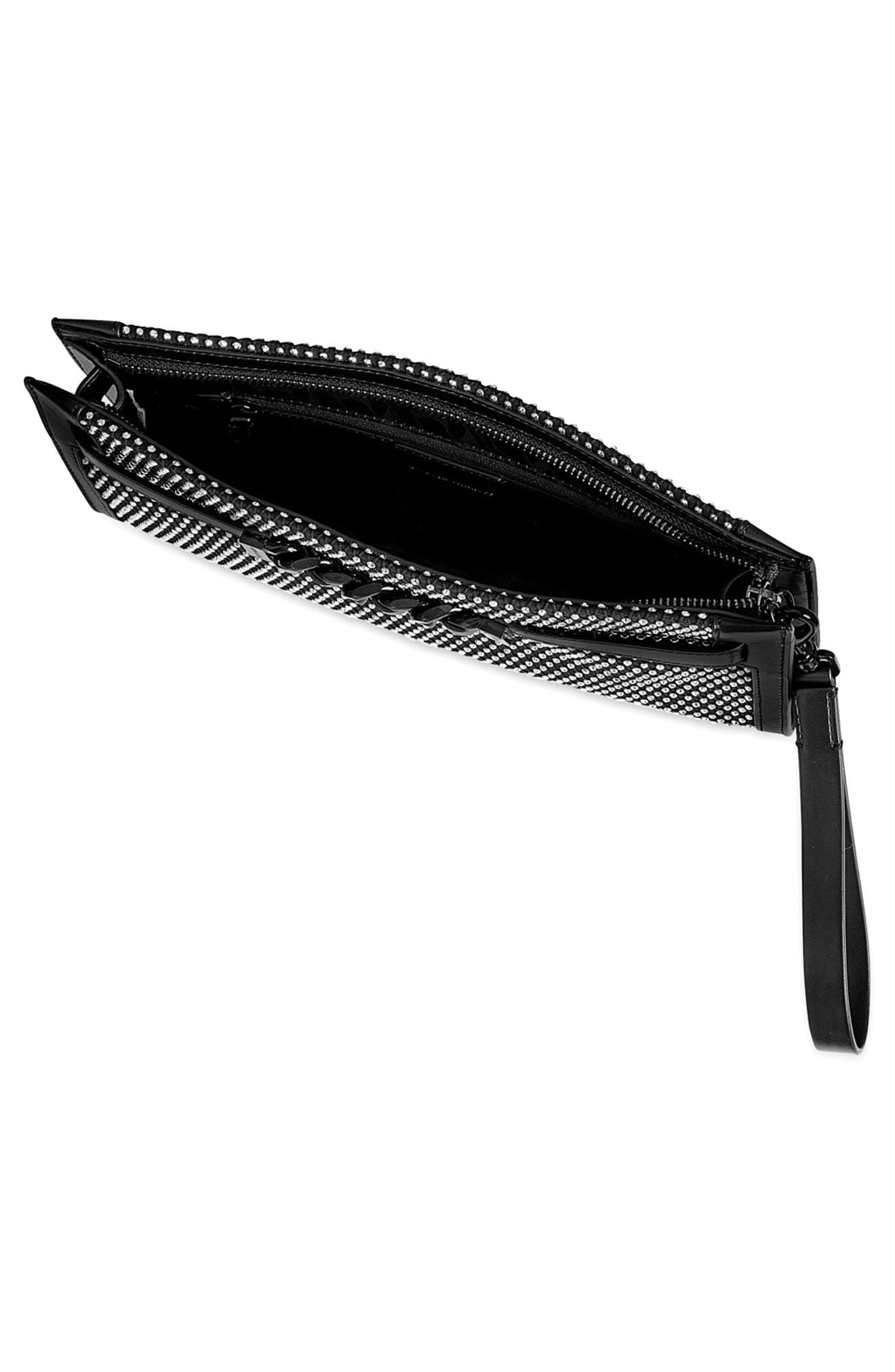 Crystal Curb Link Clutch, Alternate, color, BLACK