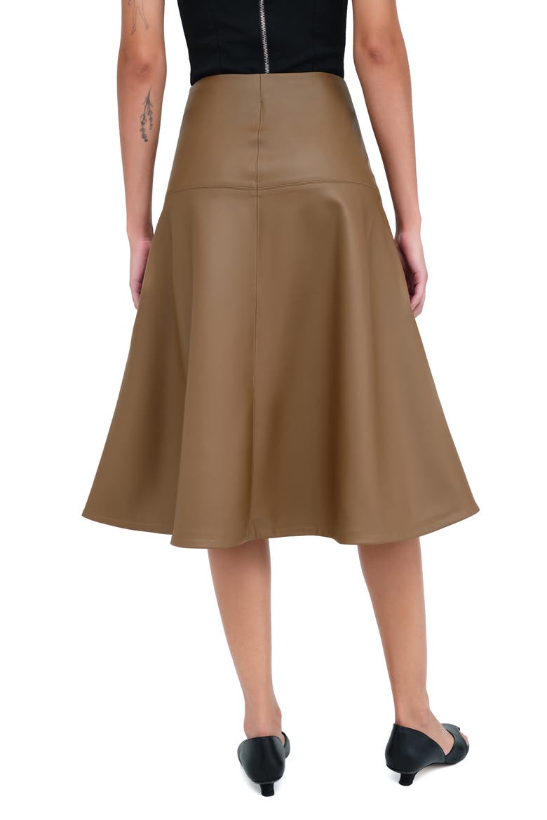 Lexi Faux Leather A-Line Skirt, Alternate, color, TAUPE