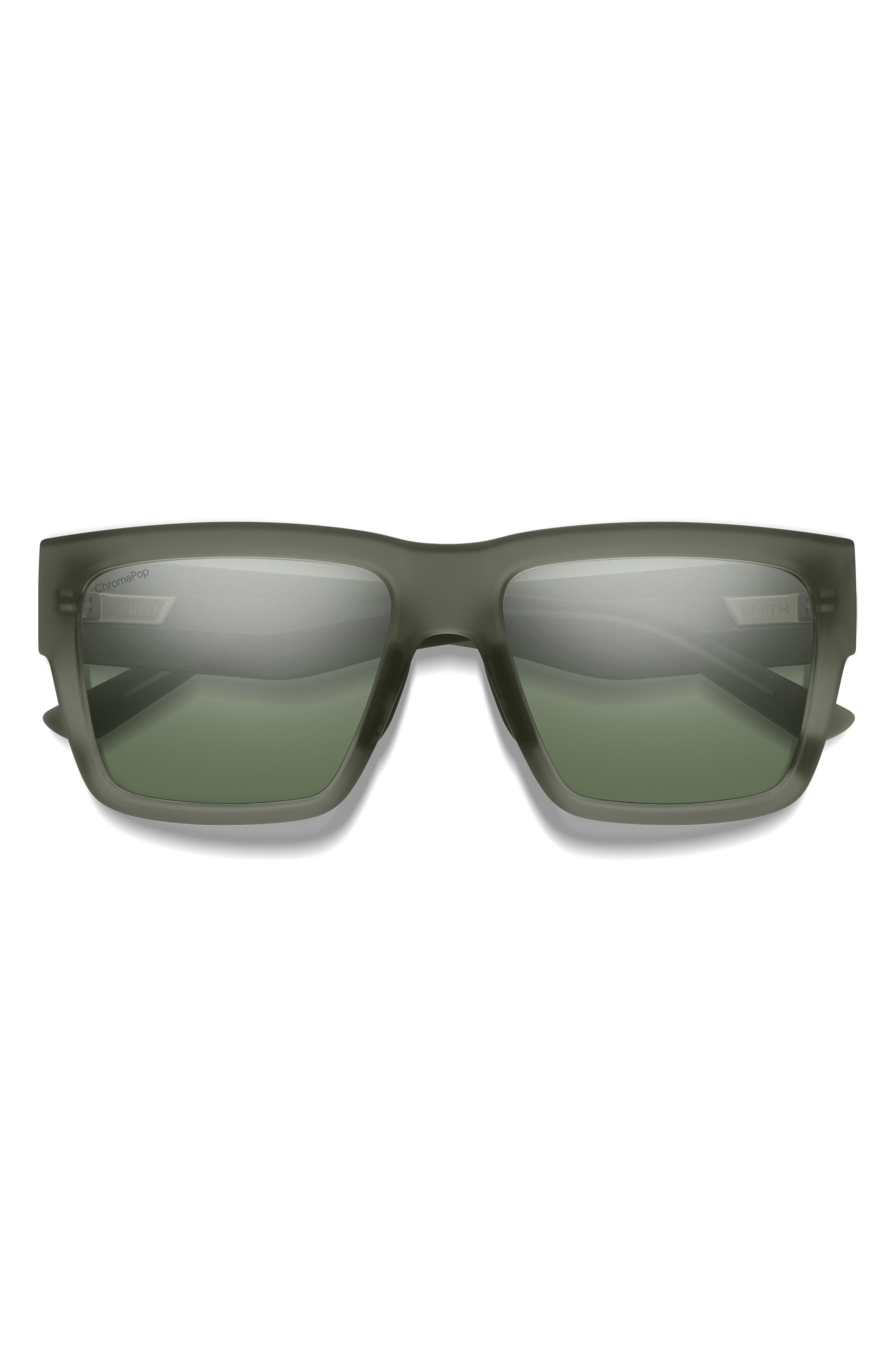 Smith Lineup 58mm Chromapop™ Polarized Rectangular Sunglasses In Green