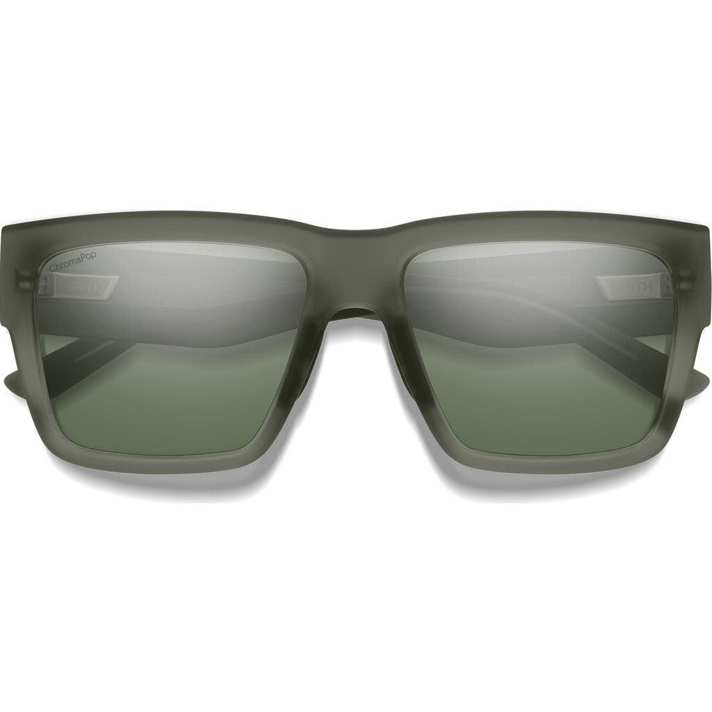 Smith Lineup 58mm Chromapop™ Polarized Rectangular Sunglasses In Green