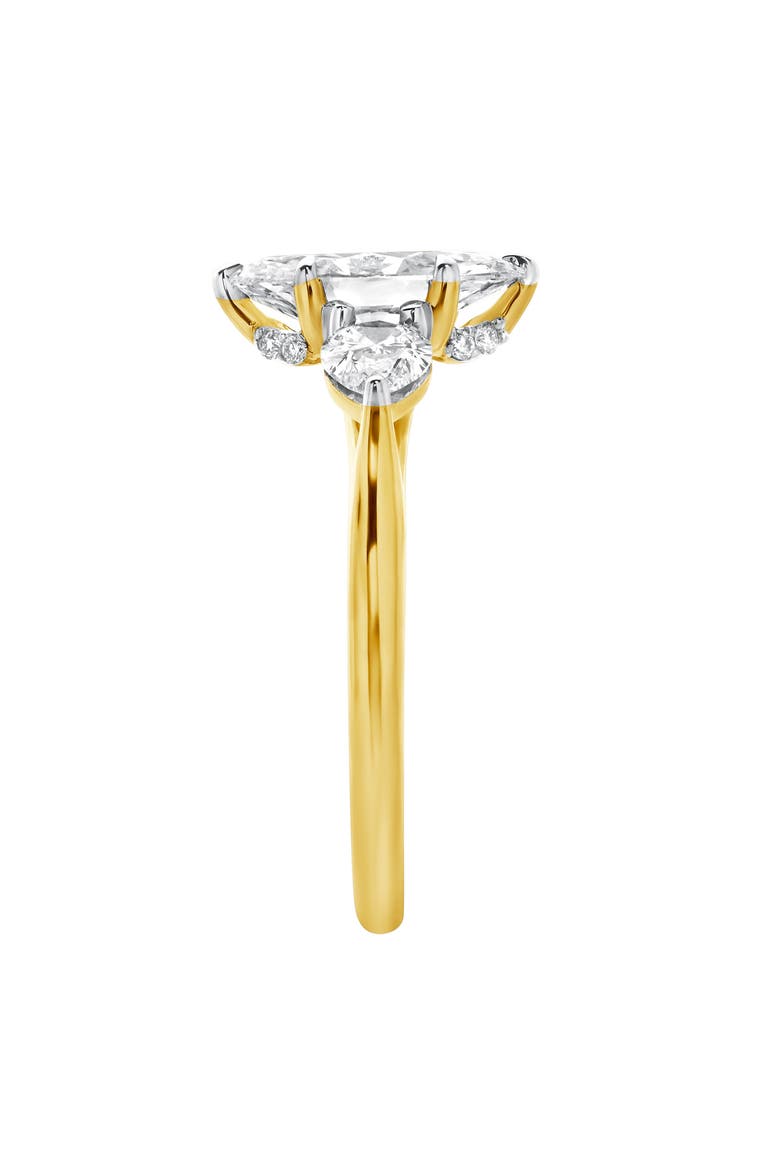 Fallon 2CT Marquise & Pear Three Stone Lab Diamond Ring 14K Gold, Alternate, color, 14K Yellow Gold