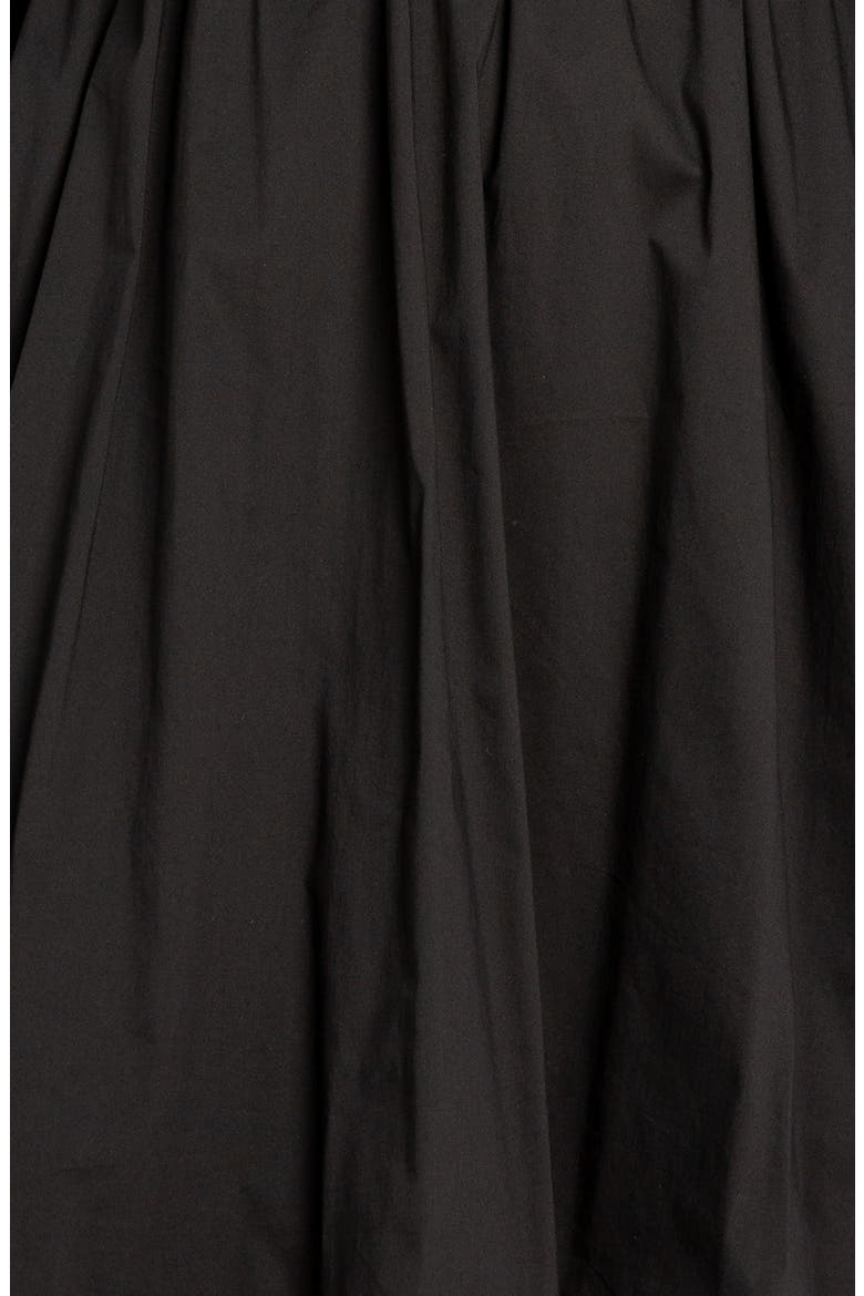 Smocked Puff Sleeve Cotton Blend Dress, Alternate, color, BLACK