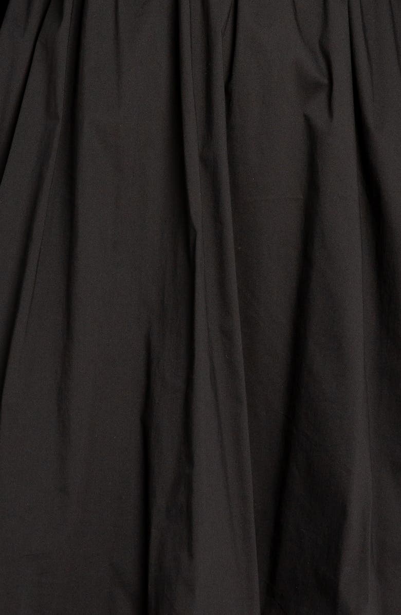 BUXOM COUTURE Smocked Puff Sleeve Cotton Blend Dress, Alternate, color, Black