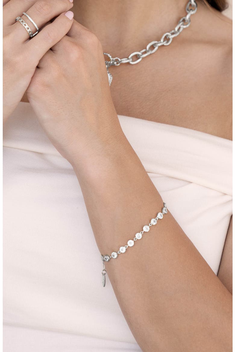 Everyday Crystal Link Bracelet, Alternate, color, SILVER