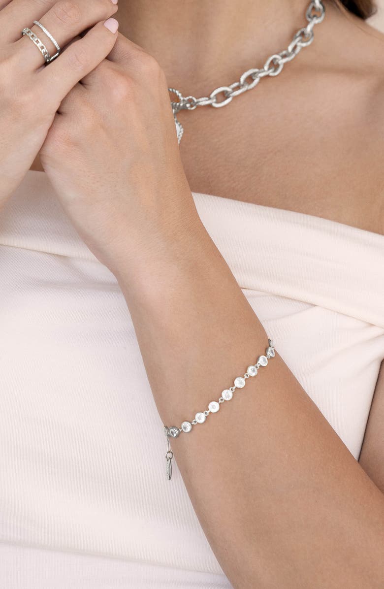 Ettika Everyday Crystal Link Bracelet, Alternate, color, Silver