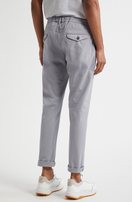 Eleventy Pleated Drawstring Waist Stretch Cotton Blend Pants In 08 Denim