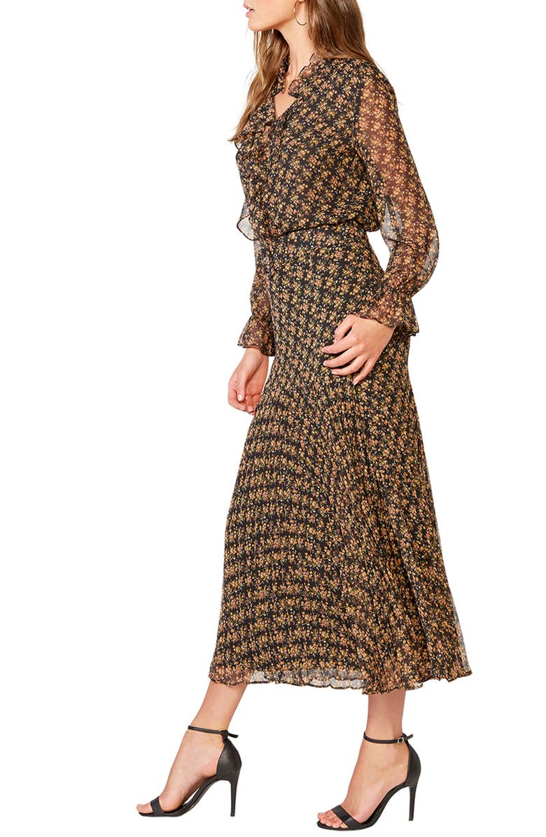 Bardot Dallas Floral Long Sleeve V Neck Dress, Alternate, color, 