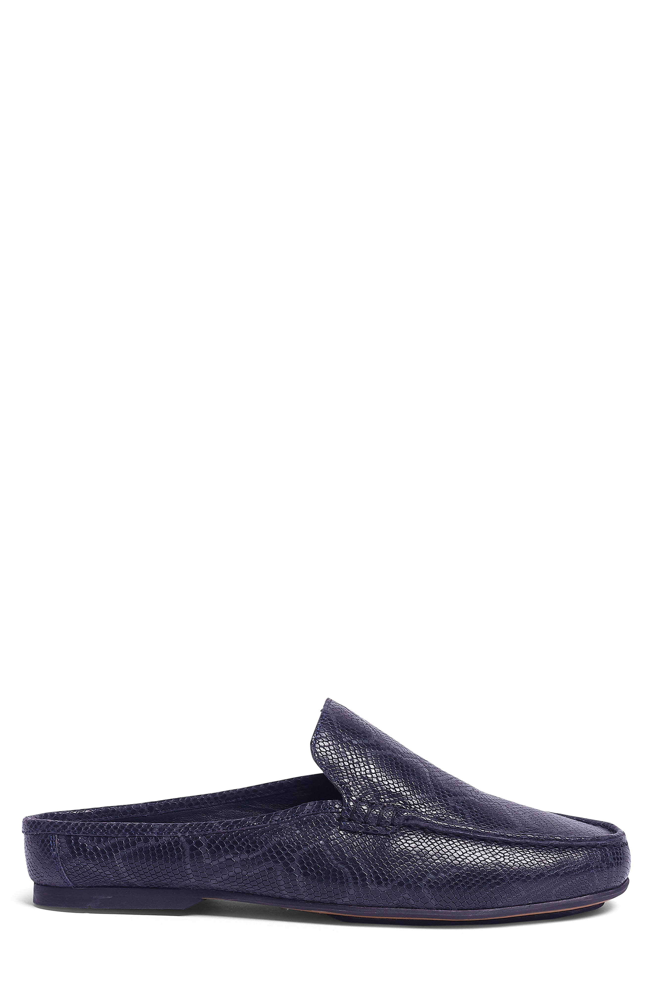 Hector Snake Embossed Leather Mule, Alternate, color, NAVY
