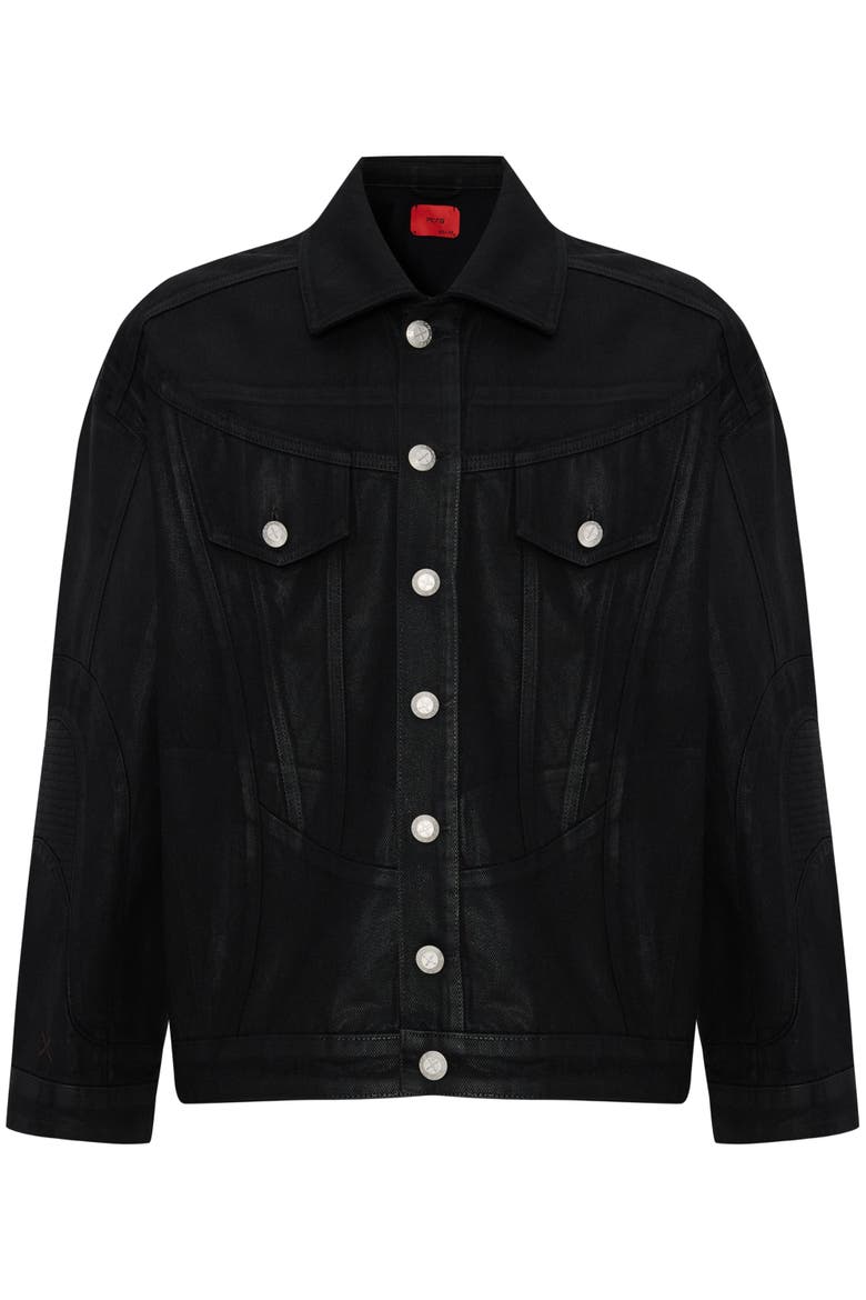 Faded Denim Jacket, Main, color, BLACK