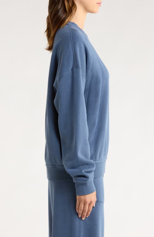 Lunya Silksweats Cotton & Silk Blend Pajama Sweatshirt In Blue