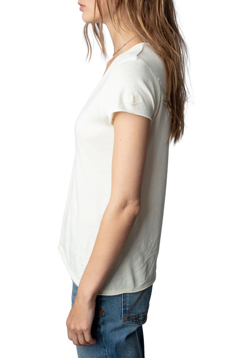 Zadig & Voltaire Story Wings Fishnet Cotton T-Shirt, Alternate, color, 