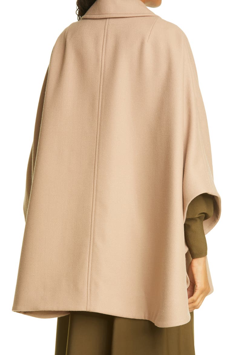 Donnata Double Breasted Wool & Cashmere Blend Cape, Alternate, color, CAMEL