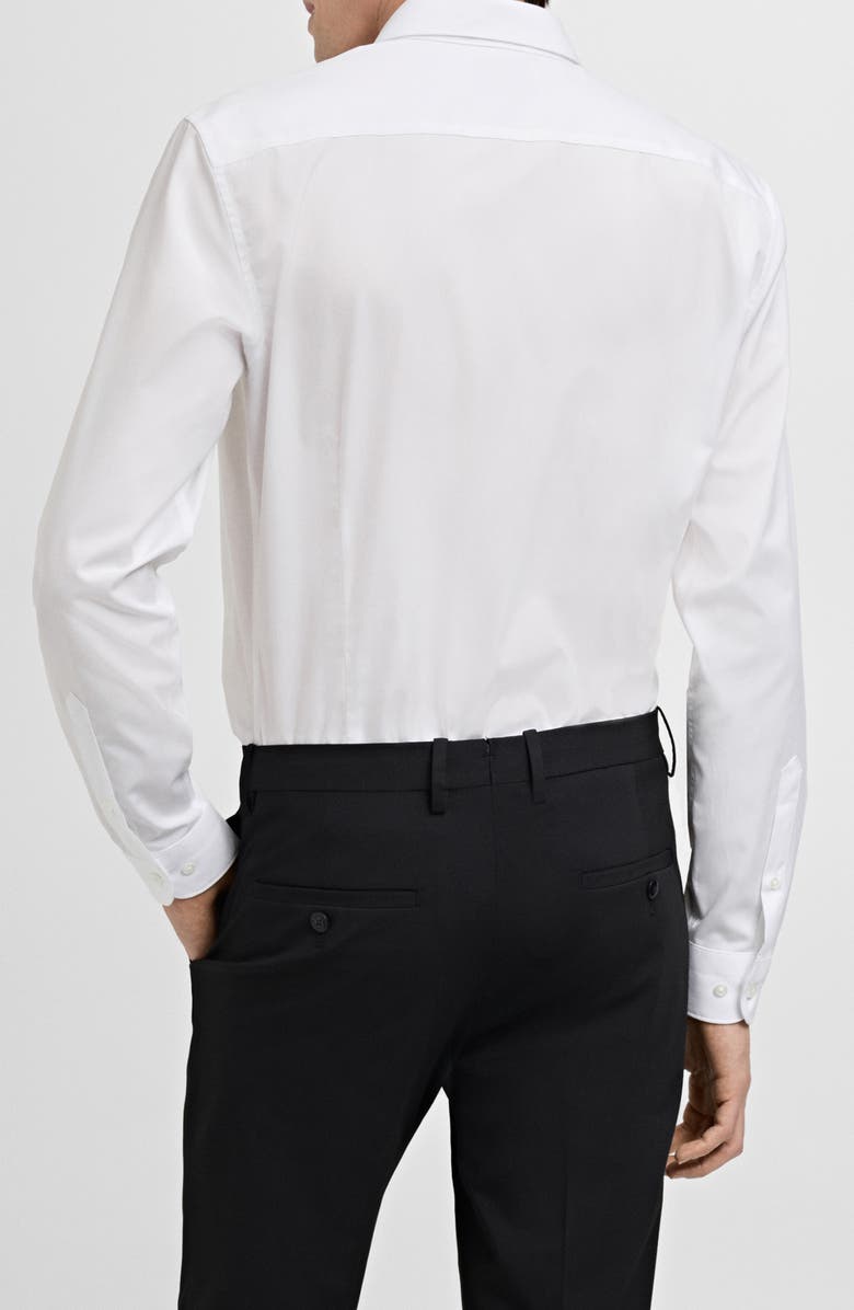 MANGO Slim Fit Cotton Poplin Suit Button-Up Shirt, Alternate, color, White