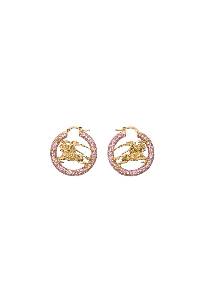 Knight Pavé Hoop Earrings, Main, color, Gold/pink
